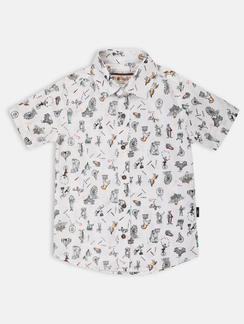 white cotton shirt with free mask - 17088572 - Zoom Image - 1