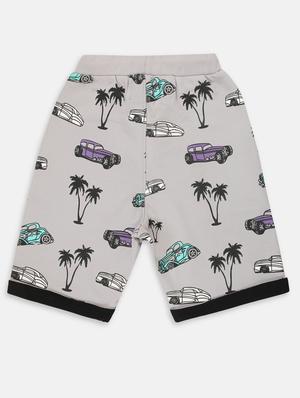 grey cotton shorts with free mask - 17088612 - Standard Image - 2
