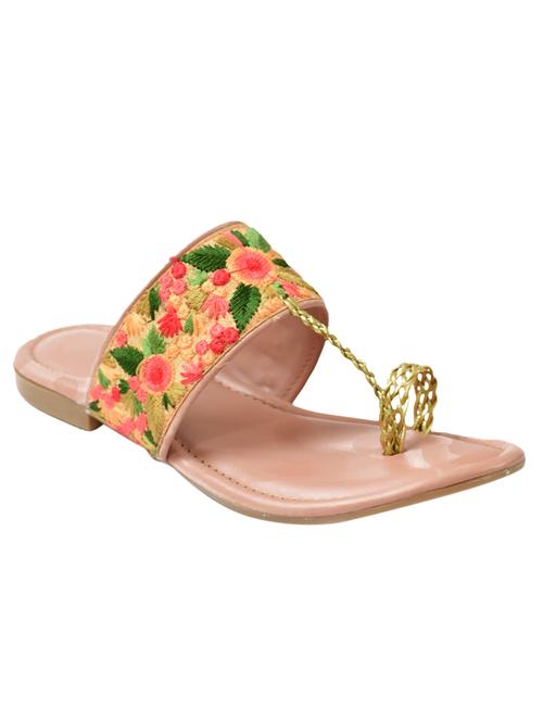 yellow one toe kolhapuris - 17088713 - Standard Image - 1