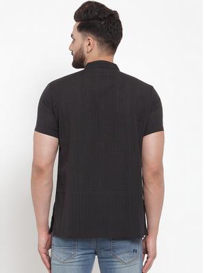 black striped short kurta - 17088848 - Standard Image - 3
