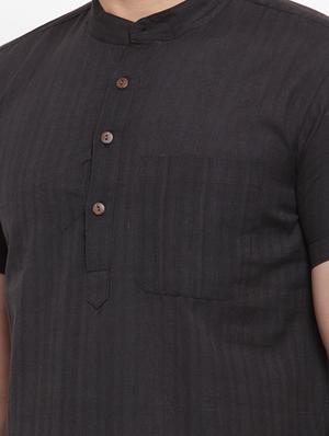 black striped short kurta - 17088848 - Standard Image - 5