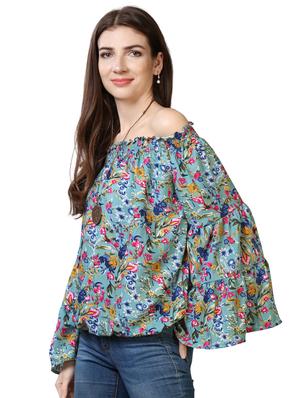 bell sleeves floral top - 17088875 - Standard Image - 2