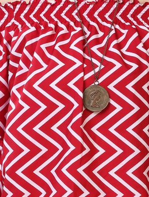 off shoulder chevron top - 17088878 - Standard Image - 5