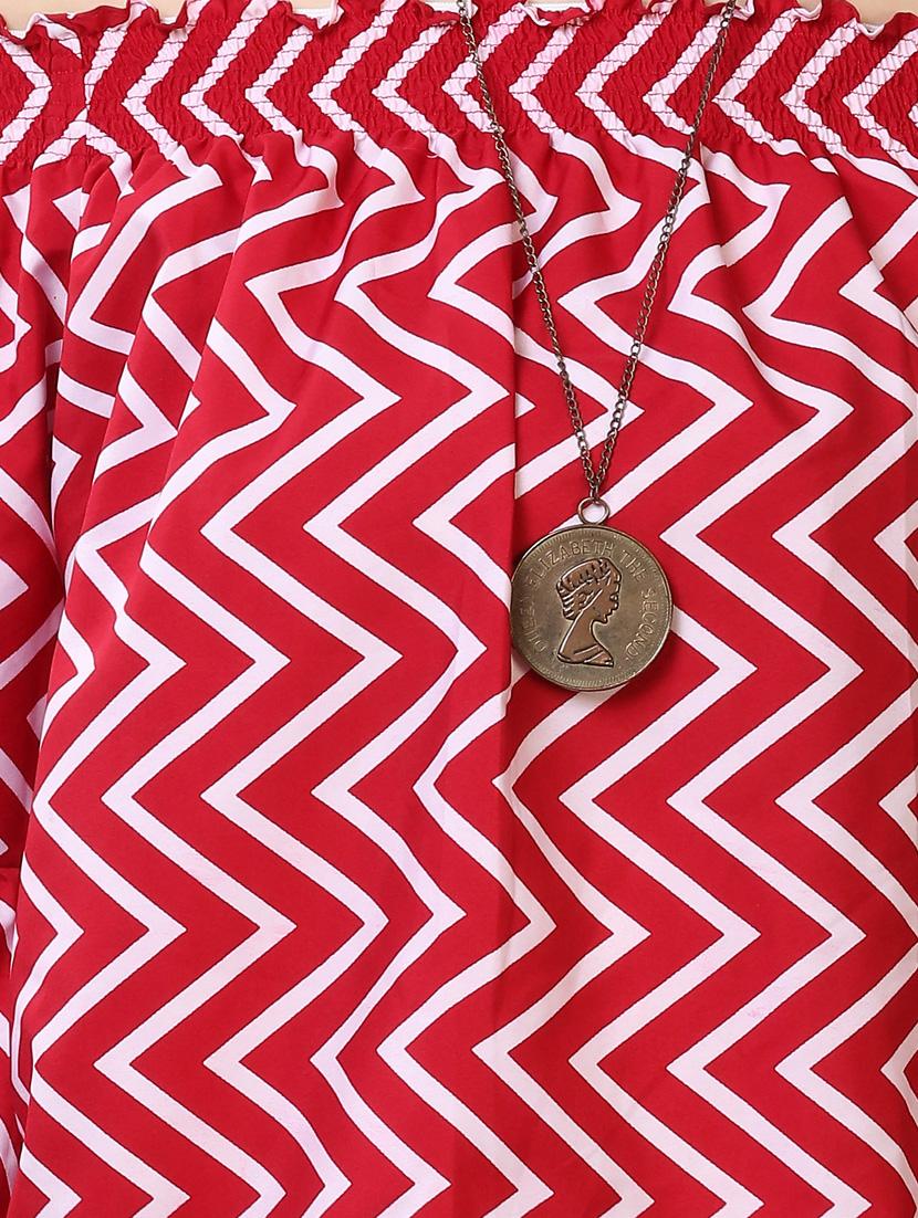 off shoulder chevron top - 17088878 - Zoom Image - 5