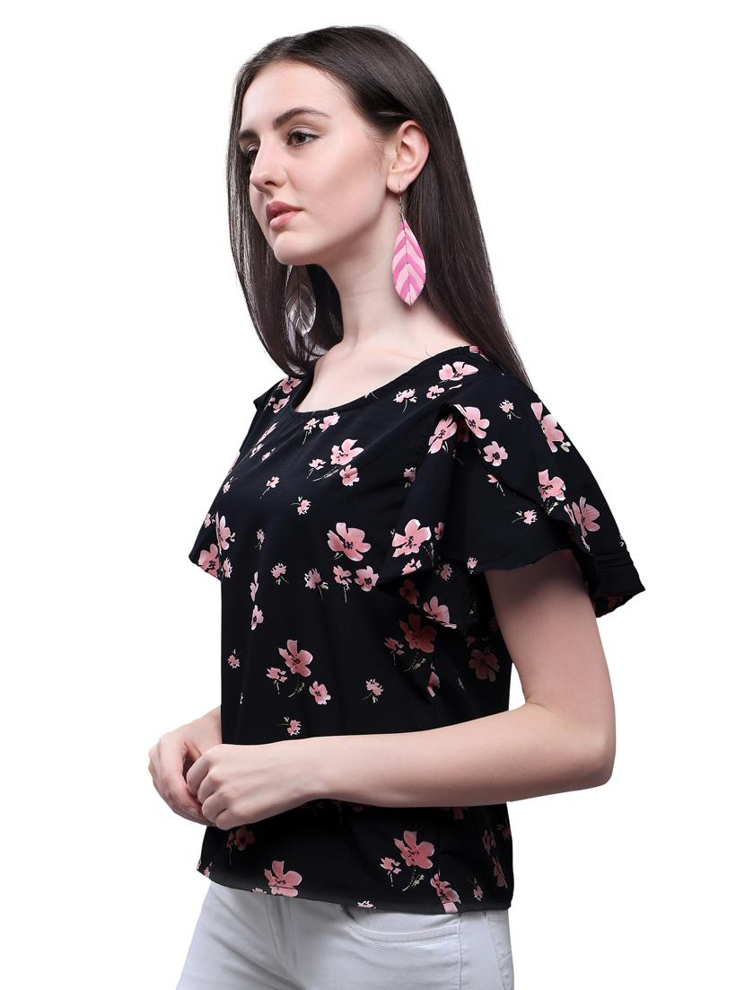 tulip sleeves floral top - 17088882 - Zoom Image - 2