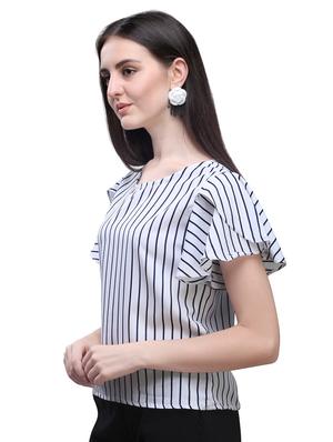 tulip sleeves striped top - 17088888 - Standard Image - 2