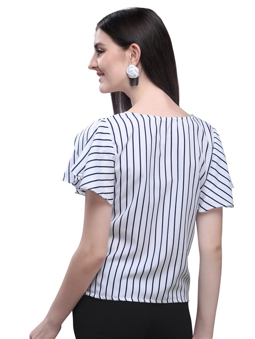 tulip sleeves striped top - 17088888 - Zoom Image - 3