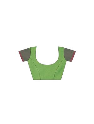 color block kanjivaram saree with blouse - 17088919 - Standard Image - 3