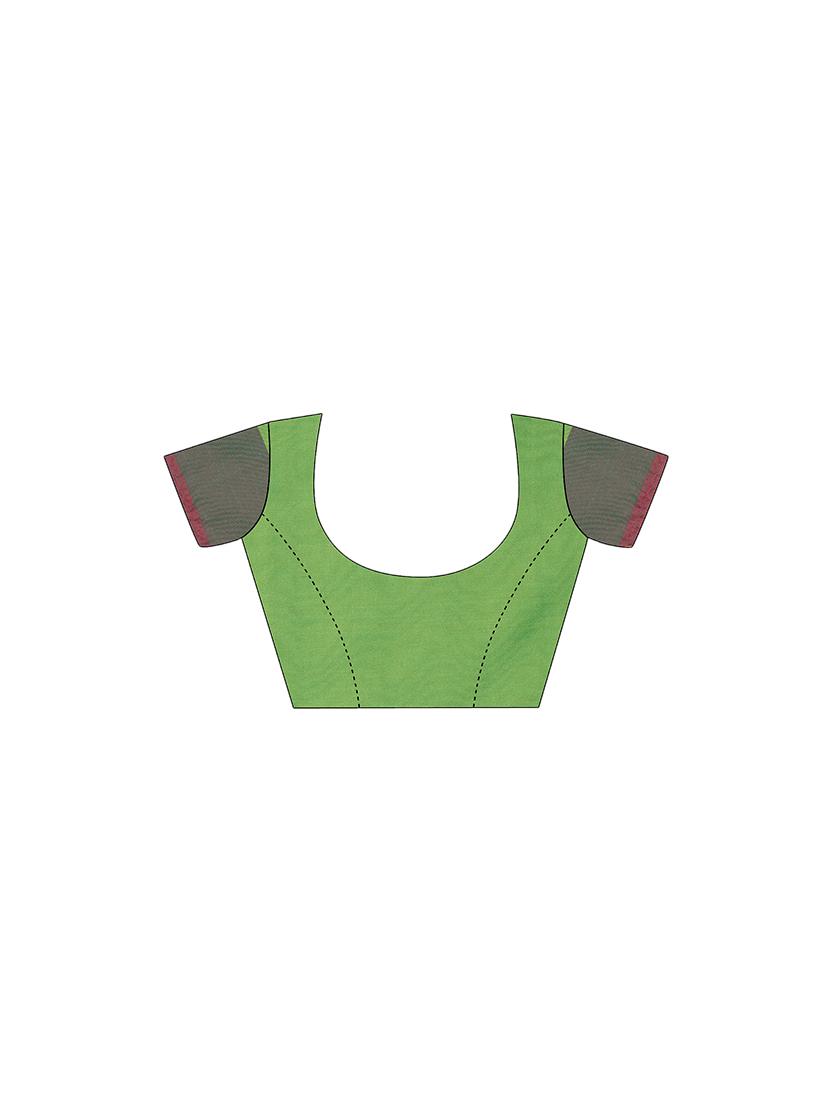 color block kanjivaram saree with blouse - 17088919 - Zoom Image - 3