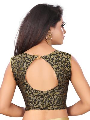 solid plain saree with blouse - 17089004 - Standard Image - 4