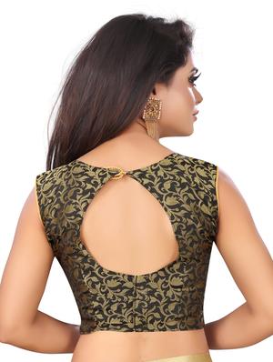 solid plain saree with blouse - 17089007 - Standard Image - 4