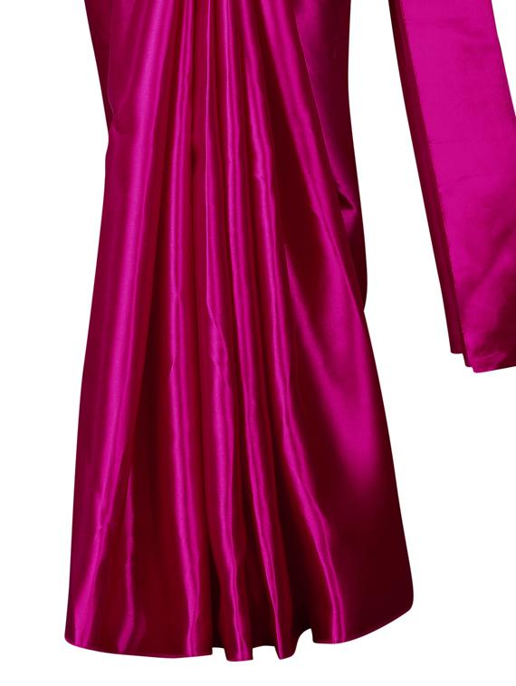 solid plain saree with blouse - 17089007 - Zoom Image - 5