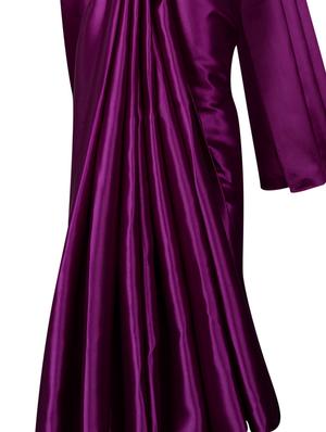 solid plain saree with blouse - 17089008 - Standard Image - 5