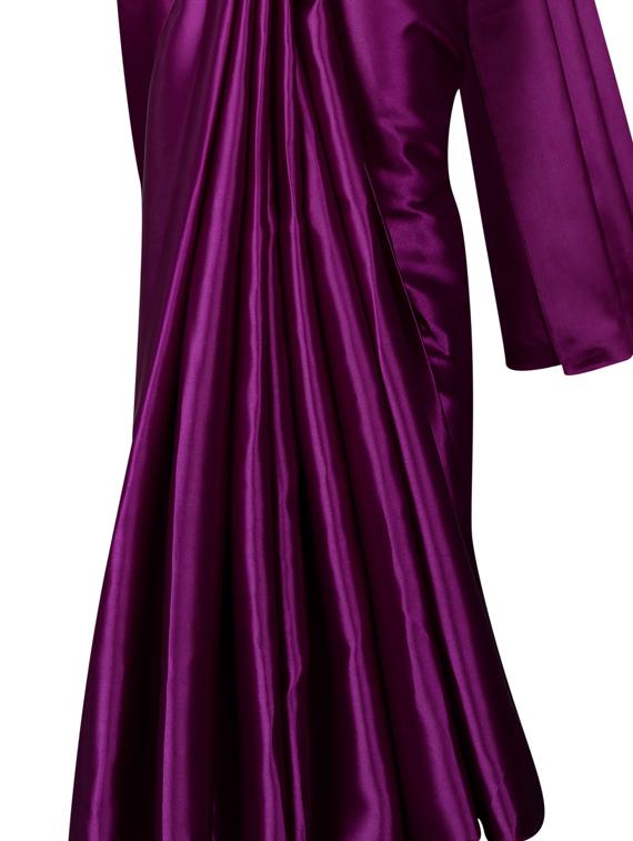 solid plain saree with blouse - 17089008 - Zoom Image - 5