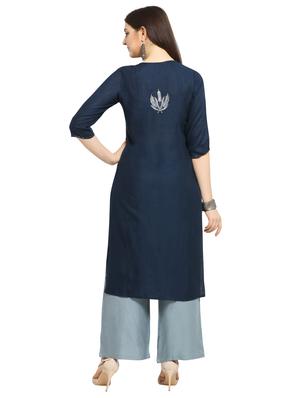 embroidered kurta palazzo set - 17089061 - Standard Image - 3