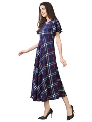 blue crepe aline dress - 17089110 - Standard Image - 2