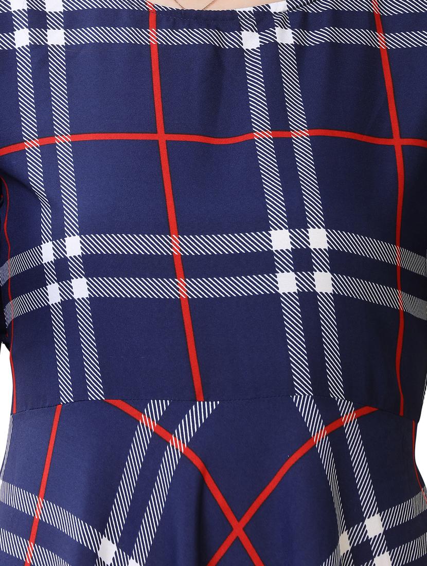 blue crepe aline dress - 17089110 - Zoom Image - 5