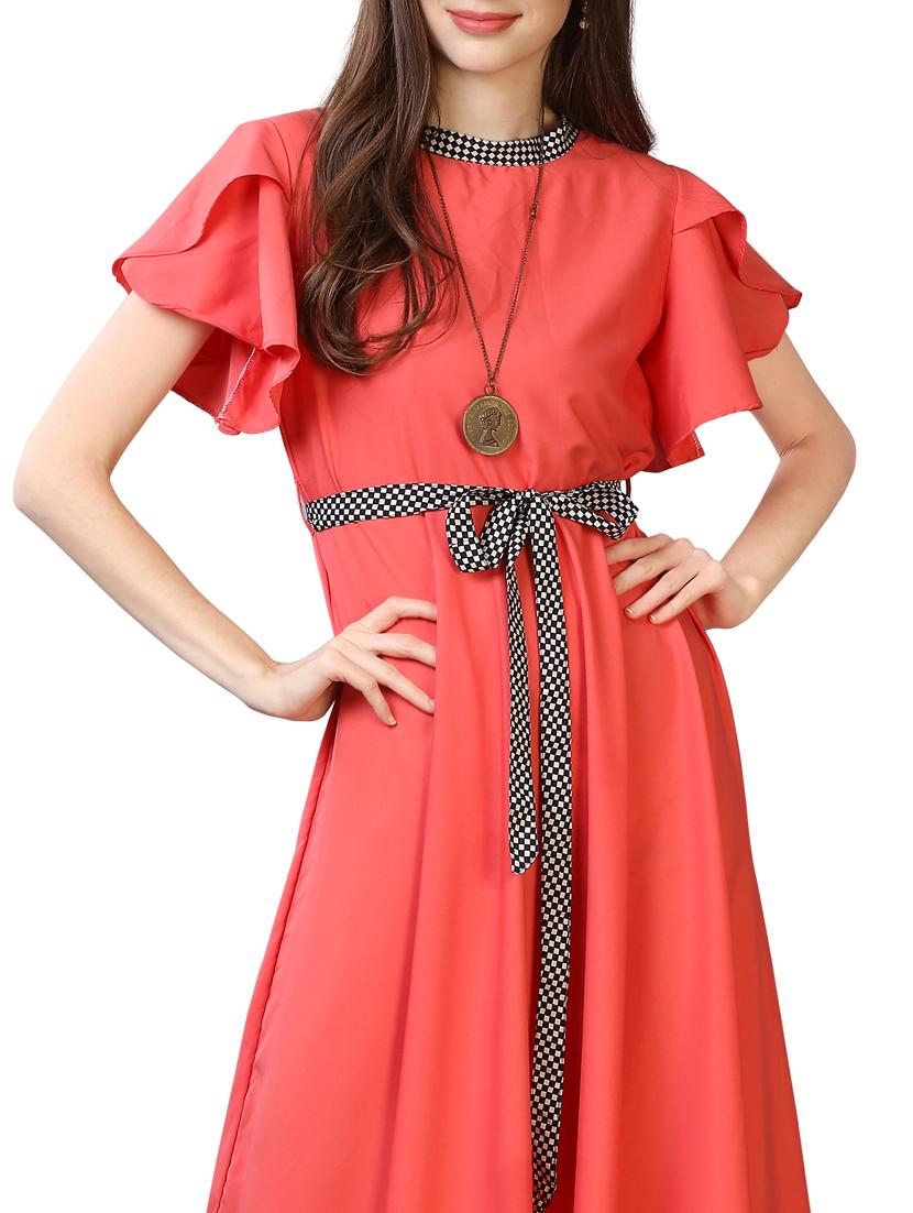 pink crepe aline dress - 17089116 - Zoom Image - 4