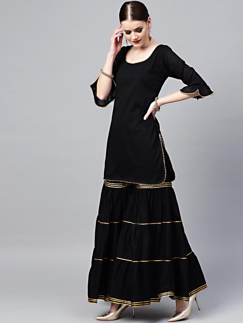 gota work kurta sharara set - 17089200 - Zoom Image - 2
