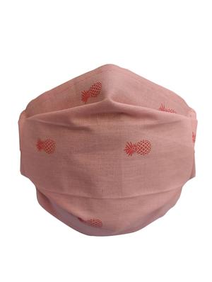 pink cotton printed women mask - 17089307 - Standard Image - 3
