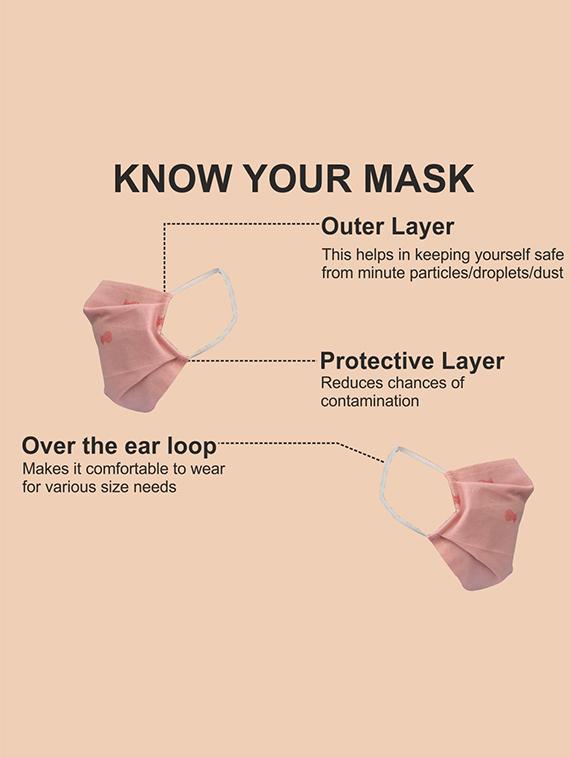 pink cotton printed women mask - 17089307 - Zoom Image - 5