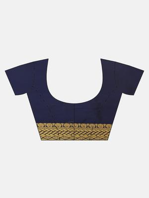 solid woven saree with blouse - 17089588 - Standard Image - 3