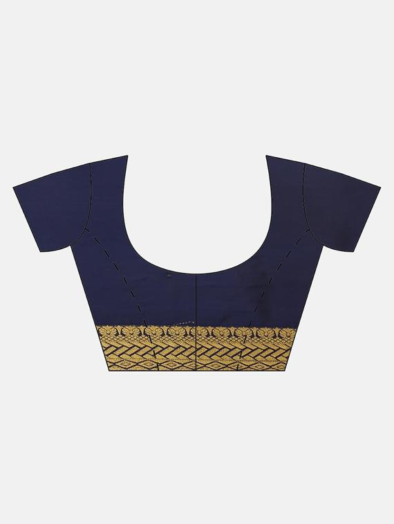 solid woven saree with blouse - 17089588 - Zoom Image - 3