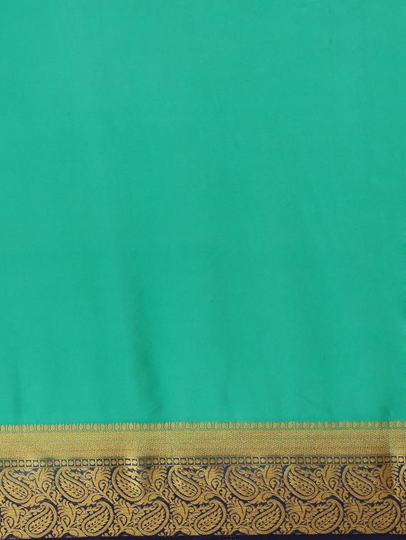 solid woven saree with blouse - 17089588 - Zoom Image - 5