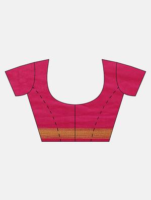 solid woven saree with blouse - 17089595 - Standard Image - 3