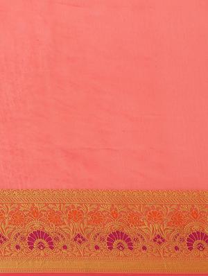 solid woven saree with blouse - 17089595 - Standard Image - 4
