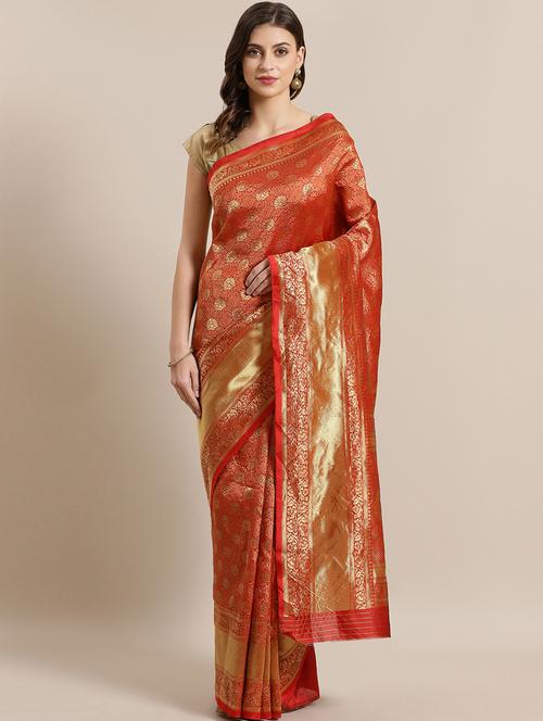 self design kanjivaram saree with blouse - 17089764 - Very Small Image - 1