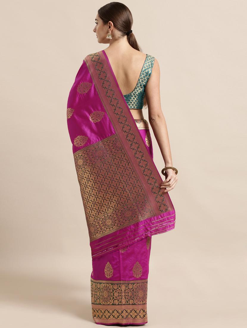 self design woven saree with blouse - 17089860 - Zoom Image - 2