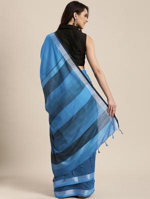 solid jamdani saree with blouse - 17089877 - Standard Image - 2