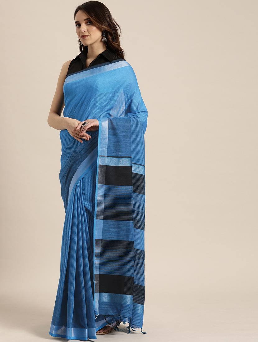 solid jamdani saree with blouse - 17089877 - Zoom Image - 1