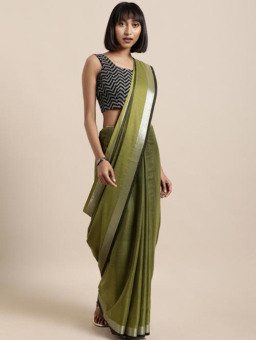 solid jamdani saree with blouse - 17089878 - Standard Image - 1