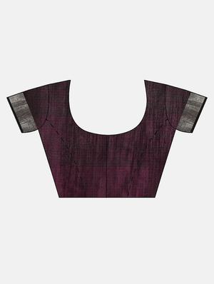 solid jamdani saree with blouse - 17089879 - Standard Image - 5