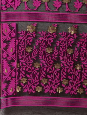 self design jamdani saree with blouse - 17089900 - Standard Image - 4