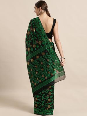self design jamdani saree with blouse - 17089901 - Standard Image - 2