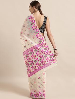 self design jamdani saree with blouse - 17089905 - Standard Image - 2
