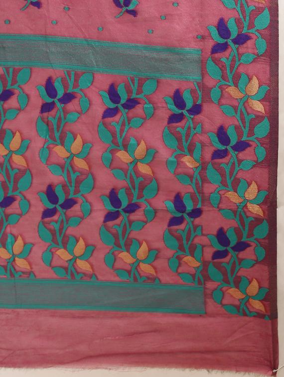 self design jamdani saree with blouse - 17089914 - Zoom Image - 4