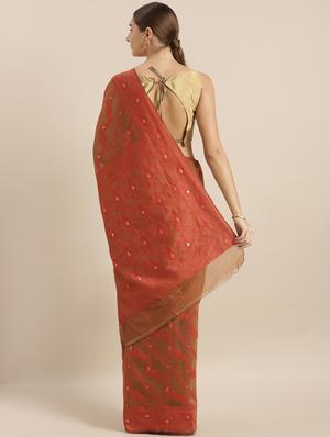 self design jamdani saree with blouse - 17089920 - Standard Image - 2