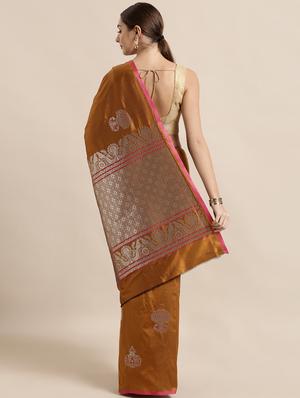 self design banarasi saree with blouse - 17089959 - Standard Image - 2
