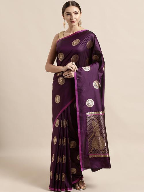self design banarasi saree with blouse - 17089963 - Standard Image - 1