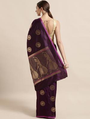 self design banarasi saree with blouse - 17089963 - Standard Image - 2