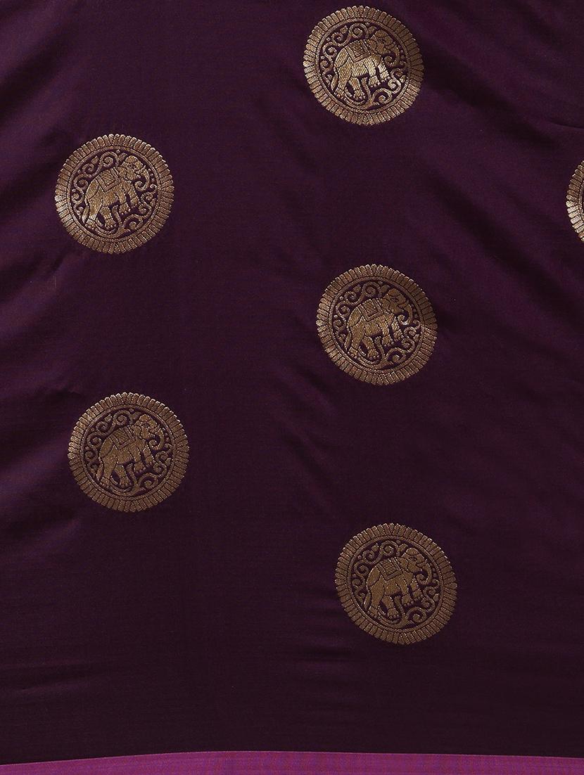 self design banarasi saree with blouse - 17089963 - Zoom Image - 4