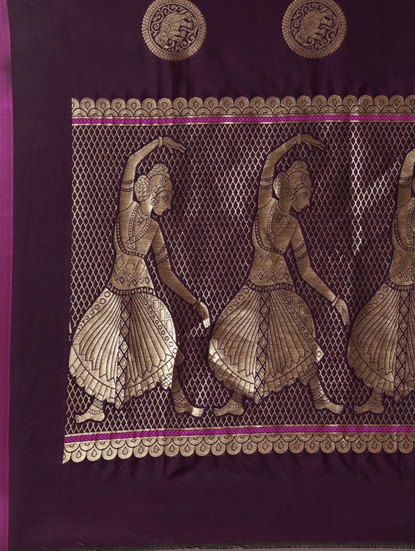 self design banarasi saree with blouse - 17089963 - Zoom Image - 5