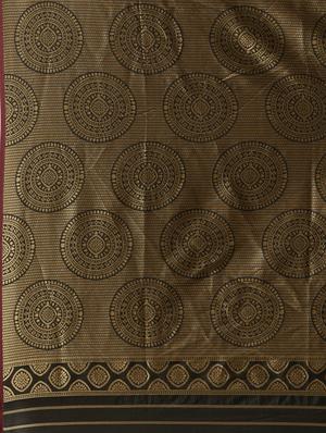 black silk blend banarasi saree with blouse - 17089980 - Standard Image - 5