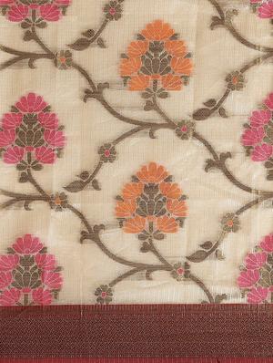 floral banarasi saree with blouse - 17089990 - Standard Image - 5