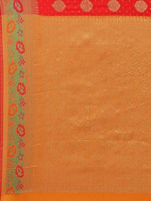 self design banarasi saree with blouse - 17089994 - Standard Image - 4