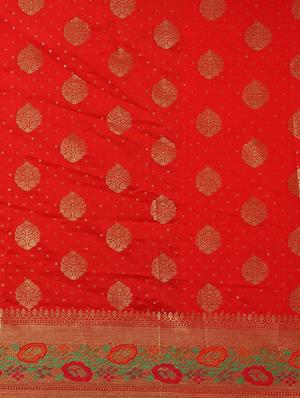 self design banarasi saree with blouse - 17089994 - Standard Image - 5